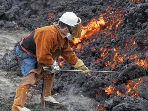 Lava sample taken
